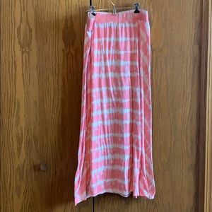 Maurices tie dye pink and white maxi skirt